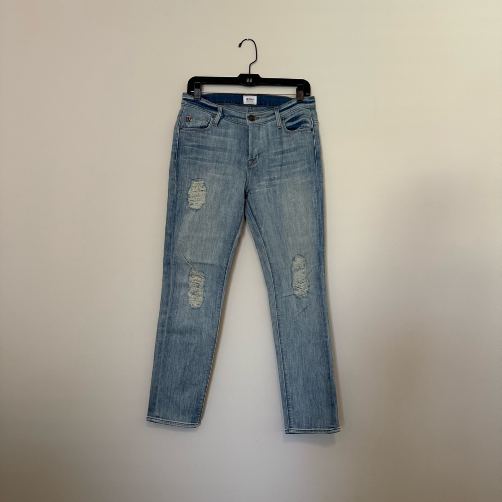 Women's Hudson Light Blue Distressed Jeans Size 26 Leigh Boyfriend Pant